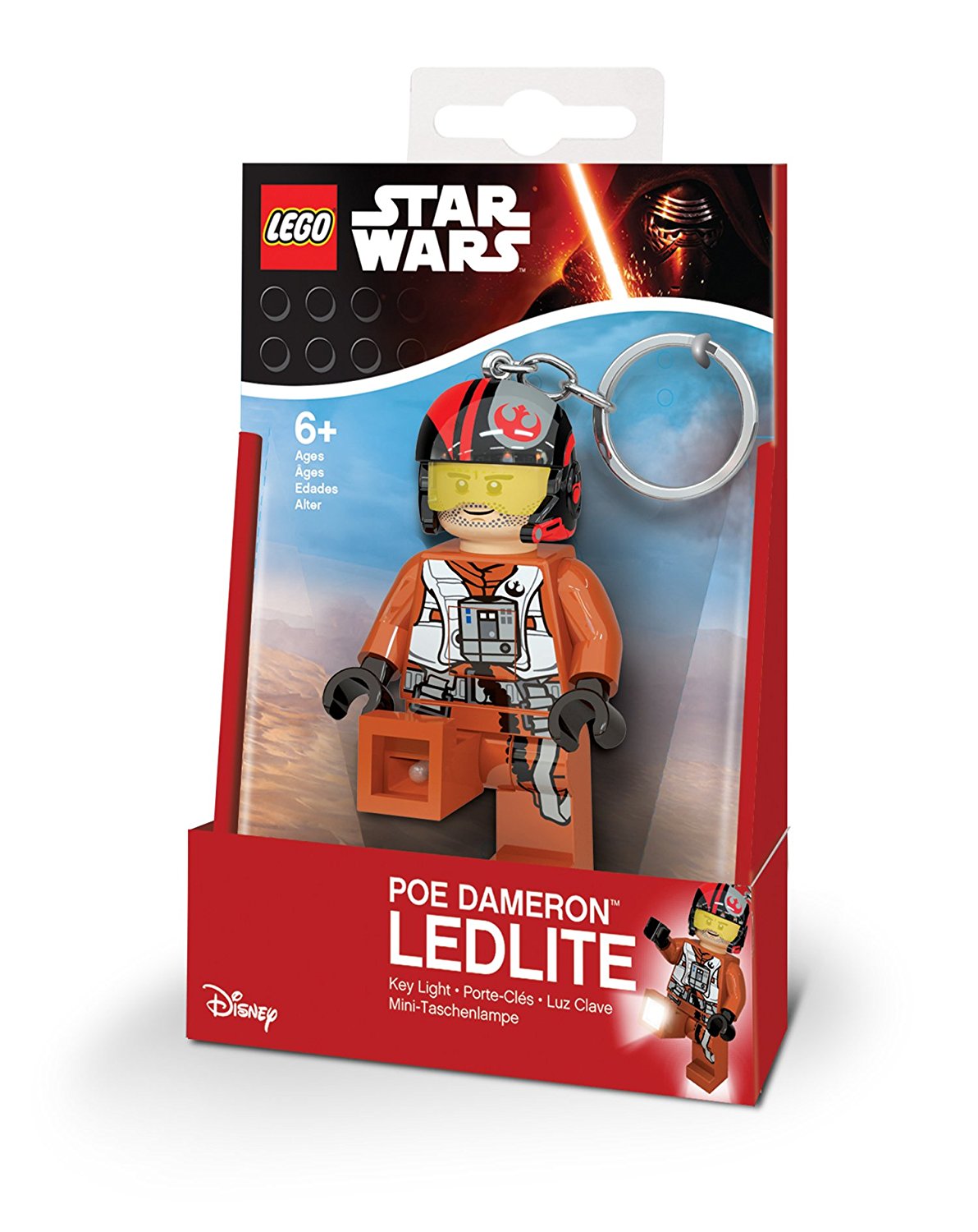 Star Wars přívěsek na klíče se světlem Poe Dameron 8 cm